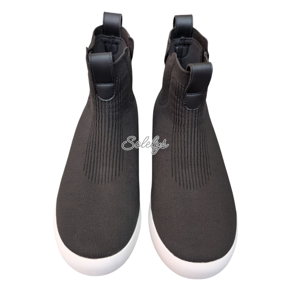 Vessi Weekend Chelsea Womens 11 Asphalt Black White Waterproof Knit DymaTex Boot